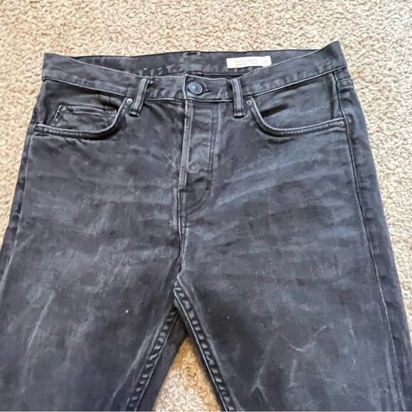 All Saints Cigarette High Rise Skinny Jeans Stone Black Gray Wash Button Fly 30 - Picture 4 of 10
